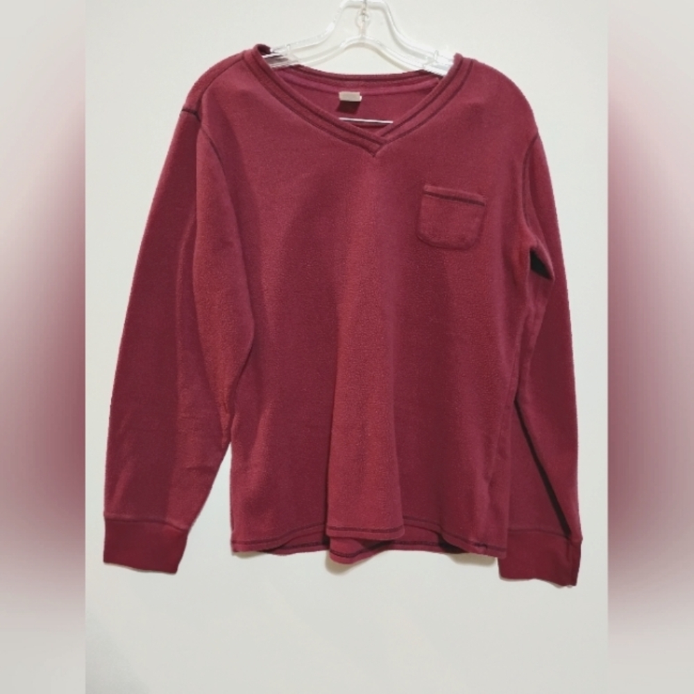 JACLYN INTIMATES TM Women's n's Burgundy V-Neck Sweater M 95%Polyester 5%Spandex